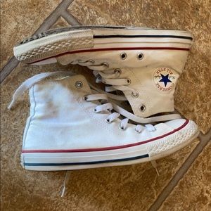 Hi top white Converse Chuck Taylor’s